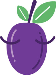 Happy plum character dancing fun fruit illustration vector