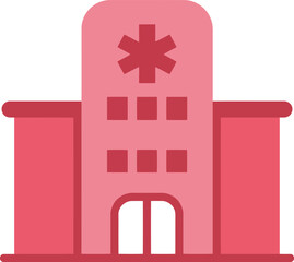 Obraz premium Modern pink hospital building medical care health services icon vector
