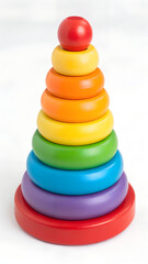  stack of rainbow building rings white background