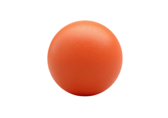 Orange rubber ball with textured surface isolated on a transparent background
