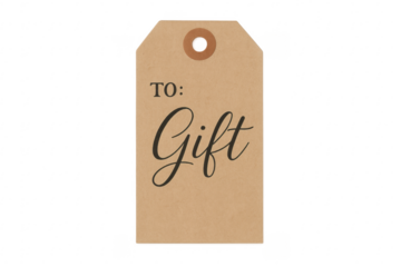 Kraft paper gift tag with to: gift text
