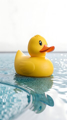 yellow rubber duck floating white background 3d