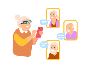 Older People Texting and Receiving Email
