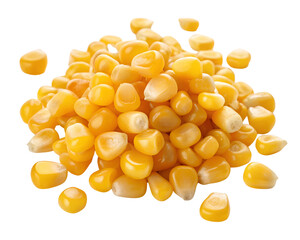 Fototapeta premium yellow corn kernels isolated on white background 