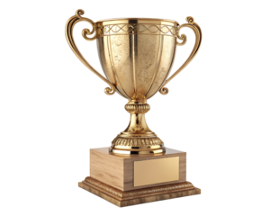 gold trophy classic design on white background