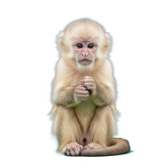 capuchin monkey isolated on transparent background