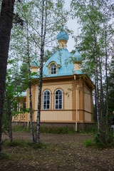 Valaam Archipelago. Lake Ladoga. Russia. Near  Nikonovskaya Bay there is a chapel in honor of Ascension of Lord