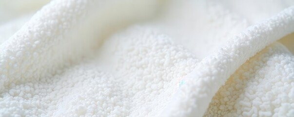 A close-up shot of a white bath towel with a soft, fluffy texture, promoting relaxation and self-care , fabric, clean