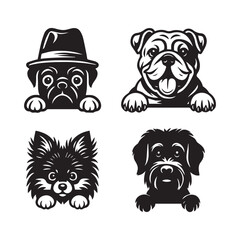 Obraz premium PEEKING DOG SVG