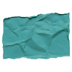 Naklejka premium Crumpled teal paper isolated on white background