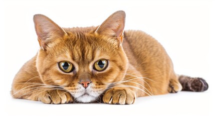 Obraz premium portrait of a cute cat isolated over white background