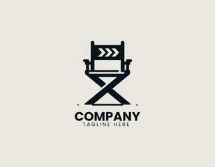 Modern Director Chair Vector Logo Illustration