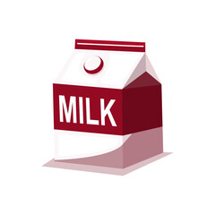 A simple milk carton with clean lines and soft colors, perfect for dairy branding, packaging mockups, or beverage illustrations. Cute Flat Illustration.