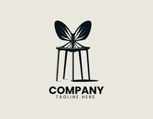 Butterfly Chair Vector Logo Illustration