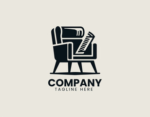 Chair Newspaper Vector Logo Illustration