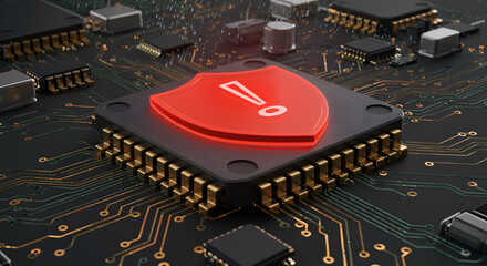 computer processor with a warning of a system error or security breach, data protection and malware detection