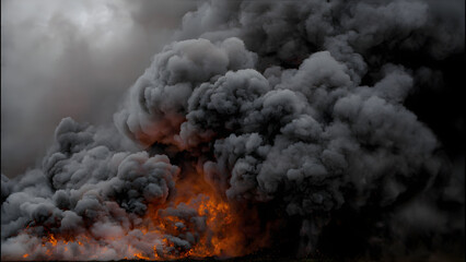 fire and smoke fire under the heavy