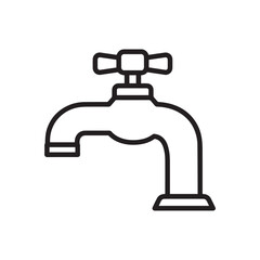 Vector art of simple line drawing of a water faucet