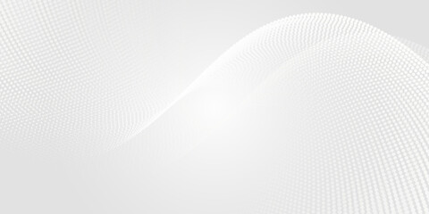 Dot white gray wave light technology texture background. Abstract dotted Vector Illustration