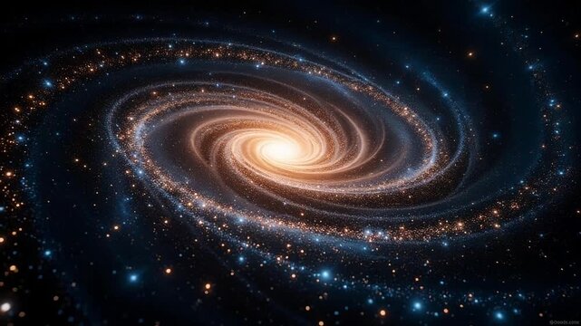 Witness the breathtaking beauty of a majestic spiral galaxy, a luminous celestial wonder shimmering with billions of stars across the vast cosmos.