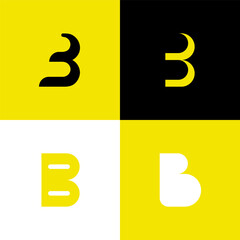 Modern Minimal Letter B Logo Design Set for Branding, Business, and Technology Company Identity