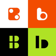 Modern Minimal Letter B Logo Design Set for Branding, Business, and Technology Company Identity