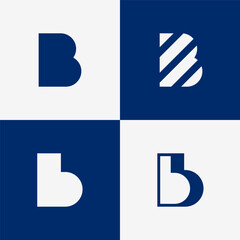 Modern Minimal Letter B Logo Design Set for Branding, Business, and Technology Company Identity