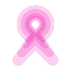 Pink awareness ribbon. Breast cancer month. Vector illustration, flat design
