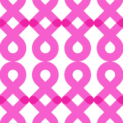 Pink awareness ribbon background. Breast cancer month. Vector illustration, flat design