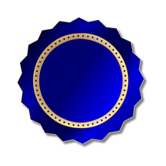 Royal Blue and Gold Empty Rosette Seal Badge