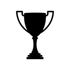 Fototapeta premium Retro trophy silhouette curved top handles vector illustration 