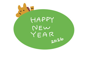 HAPPY NEW YEAR 午年のシンプル年賀状