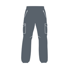 Dark gray cargo pants with white outline details trousers clothing
