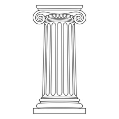 Obraz premium ionic column line art black and white