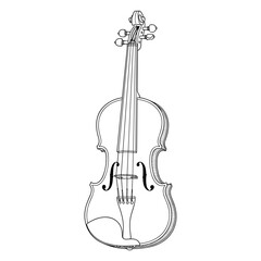 Fototapeta premium Violin line art in black and white