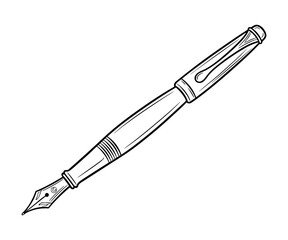 fountain pen line art black white