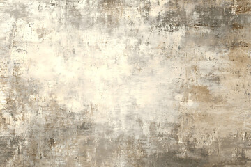 Fototapeta premium Soft textured background with warm beige, cream, and light gray tones blended in a distressed abstract style. The surface shows painterly brush marks and subtle gradients.