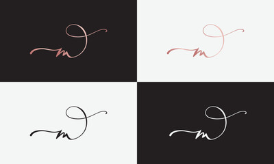 signature initial letter logo design
