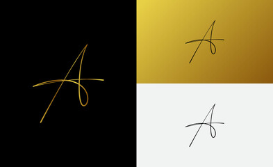 signature initial letter logo design