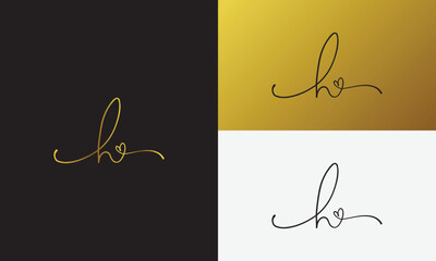 signature initial letter logo design