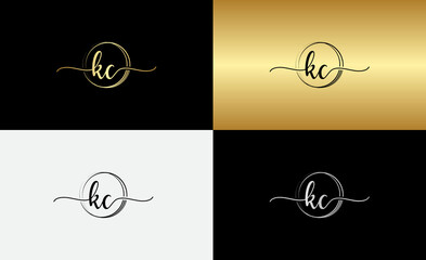 signature initial letter logo design