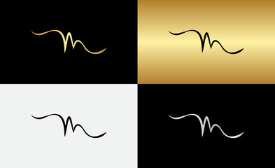 signature initial letter logo design