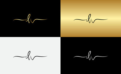 signature initial letter logo design