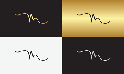 signature initial letter logo design