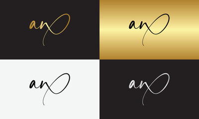 signature initial letter logo design