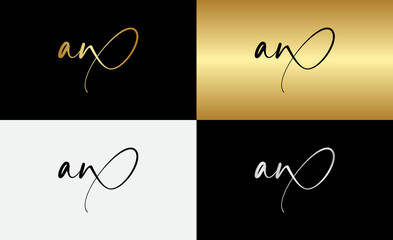 signature initial letter logo design