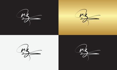 signature initial letter logo design