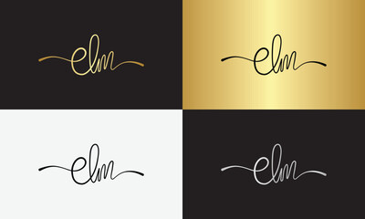 signature initial letter logo design