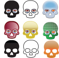 Skeleton Set – Human Bone Anatomy Collection, Skull and Skeleton Parts, Halloween Bone Structure Vector Illustration