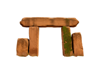 Isolated prehistoric megalithic dolmen stone tomb or portal isolated and cut out, cutout, no background